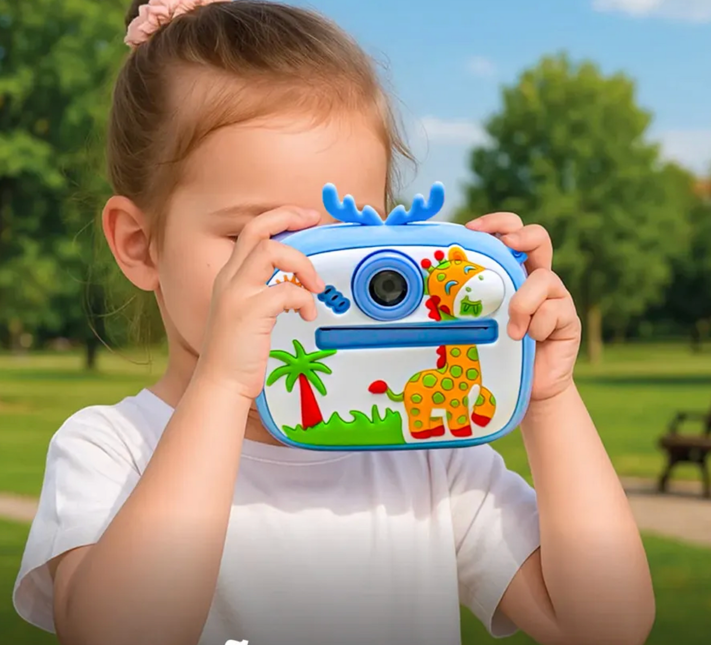 كاميرا فورية للأطفال بطباعة حرارية – كاميرا أمامية وخلفية بجودة عالية + فيديو + شاشة – أزرق ووردي