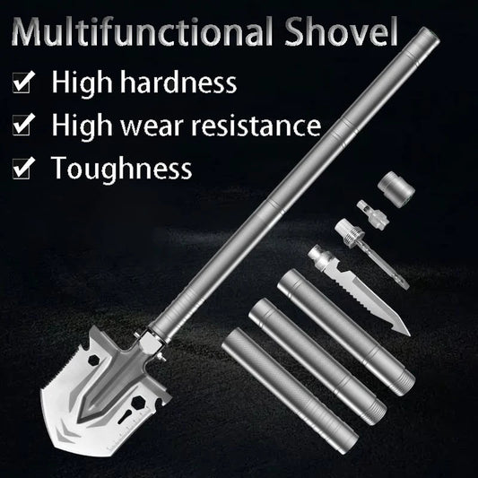 مجرفة تخييم قابلة للطي متعددة الأدوات – أداة بقاء قوية للرحلات والطوارئ